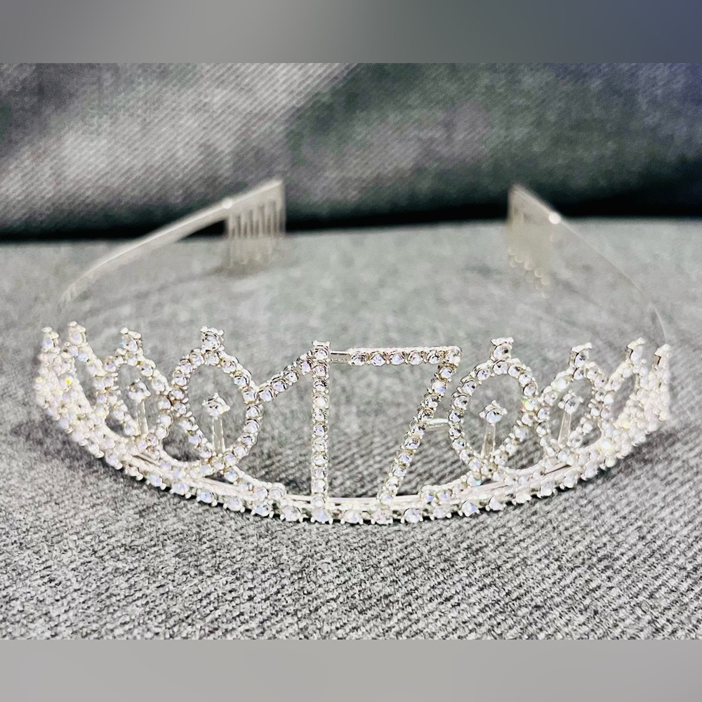 Elegant Silver and Rhinestone 17 Tiara